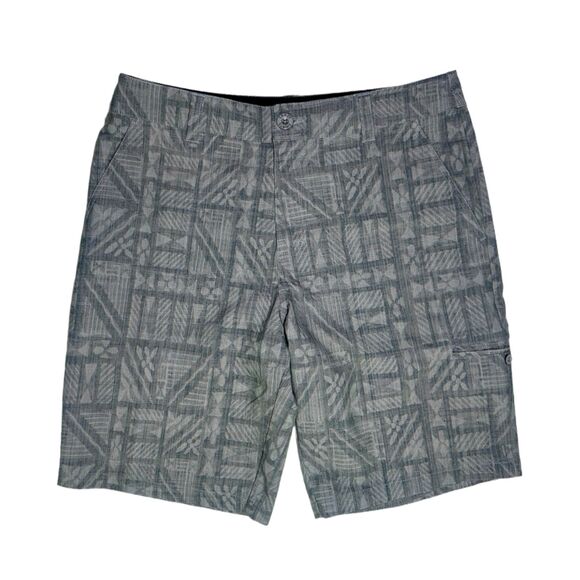 Crazy Shirts Other - Crazy Shirts Hawaii Hybrid Shorts Mens Sz 32-33 Gray Geometric Coconut Polyester